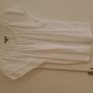Lilla p white cotton ruffle sleeve top large